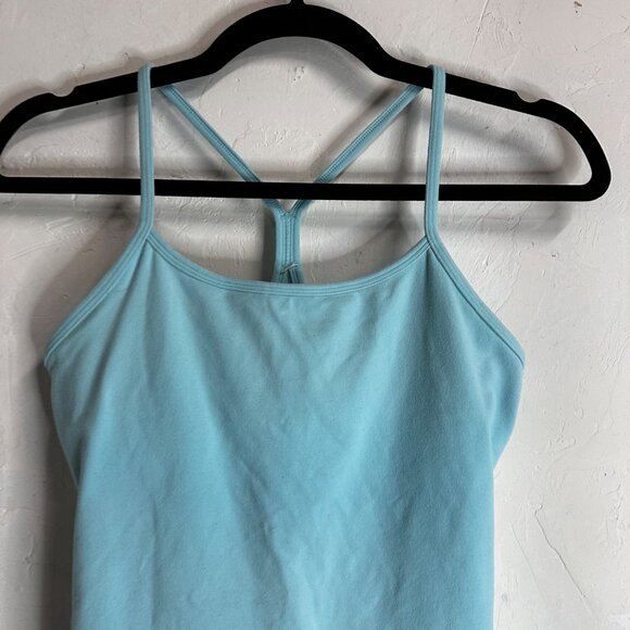 Lululemon Power Y Tank Top Womens Size 6 Blue Built In Bra Padded Athletic - Picture 2 of 10